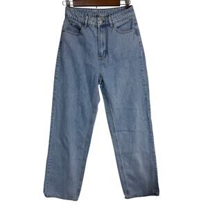 Shein Women’s High‎ Rise Straight Leg Denim Mom Jeans Size 4 Blue Casual Retro